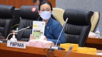 Wakil Ketua Komisi X DPR Agustina Wilujeng Pramestuti saat memimpin rapat dengar pendapat dengan para deputi Kemenparekraf dan Kemenkominfoto. (Foto: Geraldi/Mr)