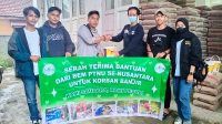 Badan Eksekutif Mahasiswa Perguruan Tinggi Nahdlatul Ulama menyerahkan bantuan bahan material kepada korban banjir bandang di Kota Batu Malang.